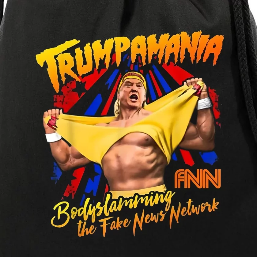 Trump Wrestling Meme Fake News Trumpamania Drawstring Bag