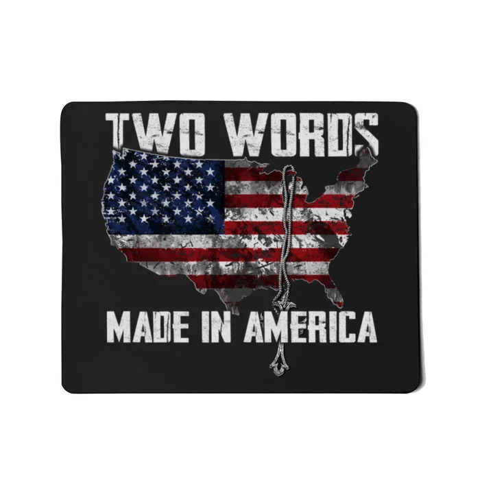 Two Words Made In America Joe Biden Vintage American US Flag Mousepad