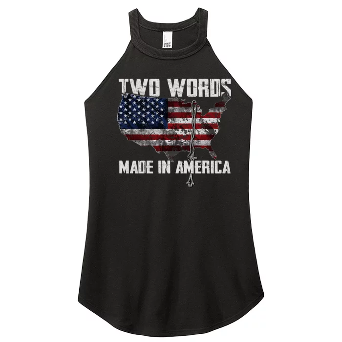 Two Words Made In America Joe Biden Vintage American US Flag Women’s Perfect Tri Rocker Tank