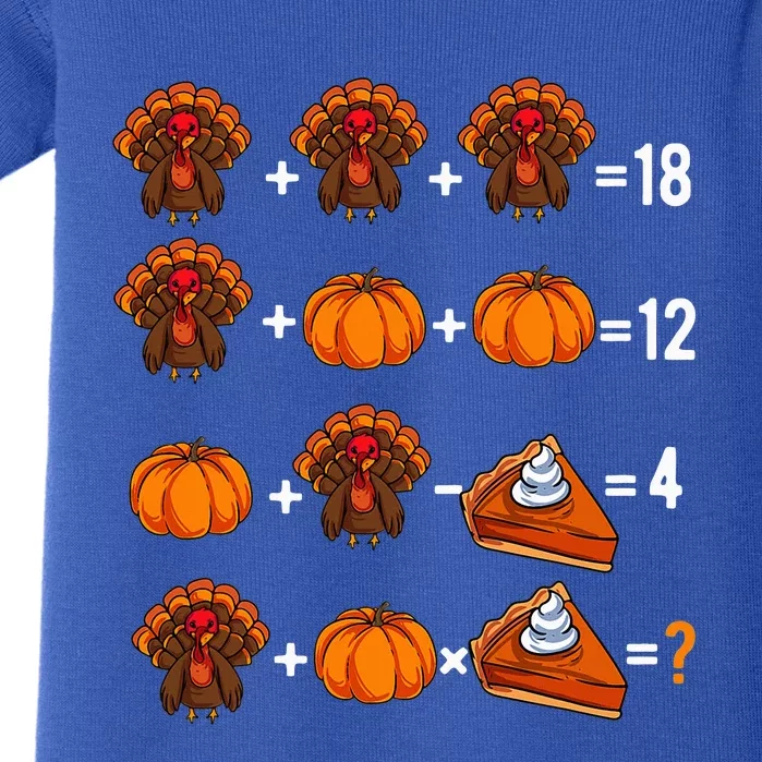 Thanksgiving Weekend Math Teacher Humor Order Of Operations Baby Bodysuit