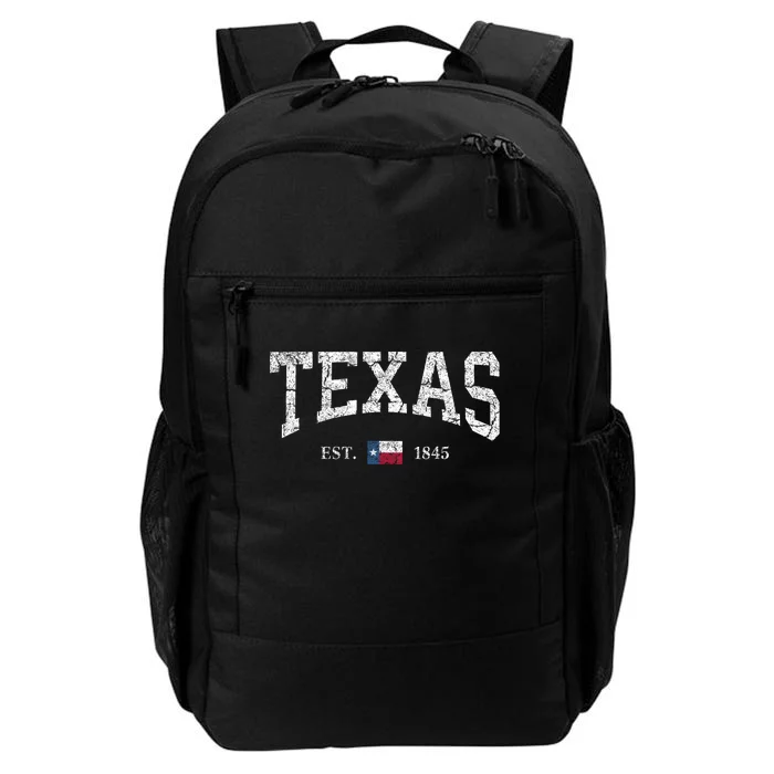 Texas Women Men Kids Texas State Map Flag Distressed Daily Commute Backpack