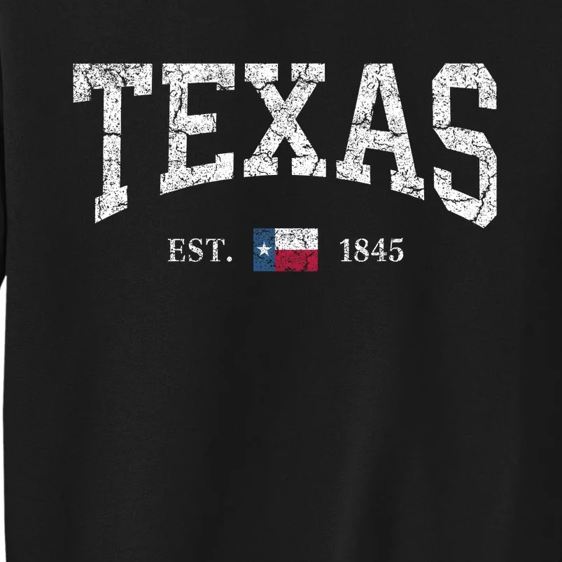 Texas Women Men Kids Texas State Map Flag Distressed Tall Sweatshirt