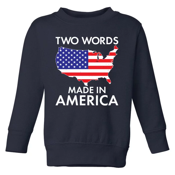 Two Words Made In America Toddler Sweatshirt