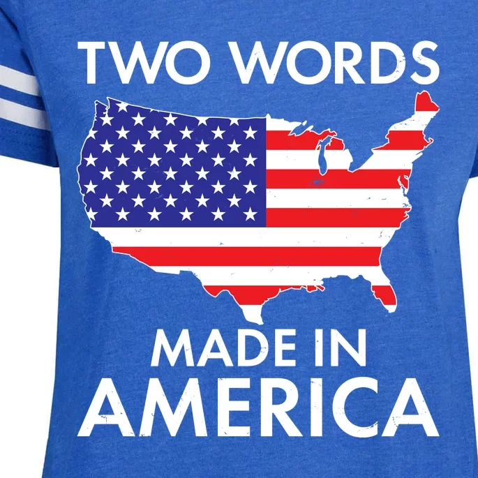 Two Words Made In America Enza Ladies Jersey Football T-Shirt