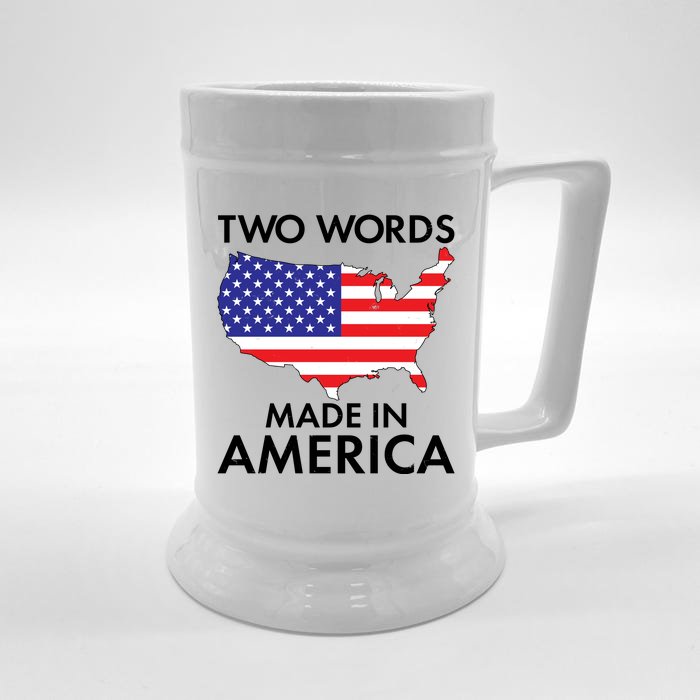 Two Words Made In America Front & Back Beer Stein