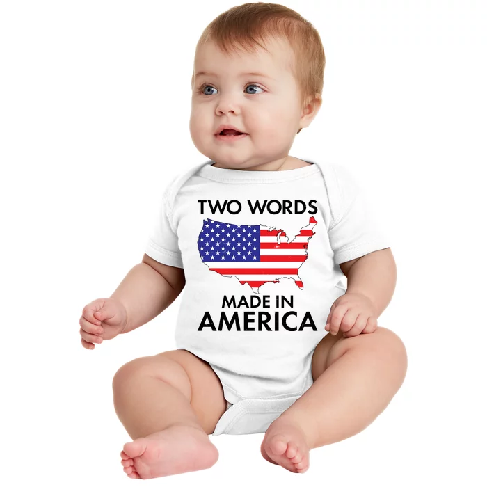 Two Words Made In America Baby Bodysuit