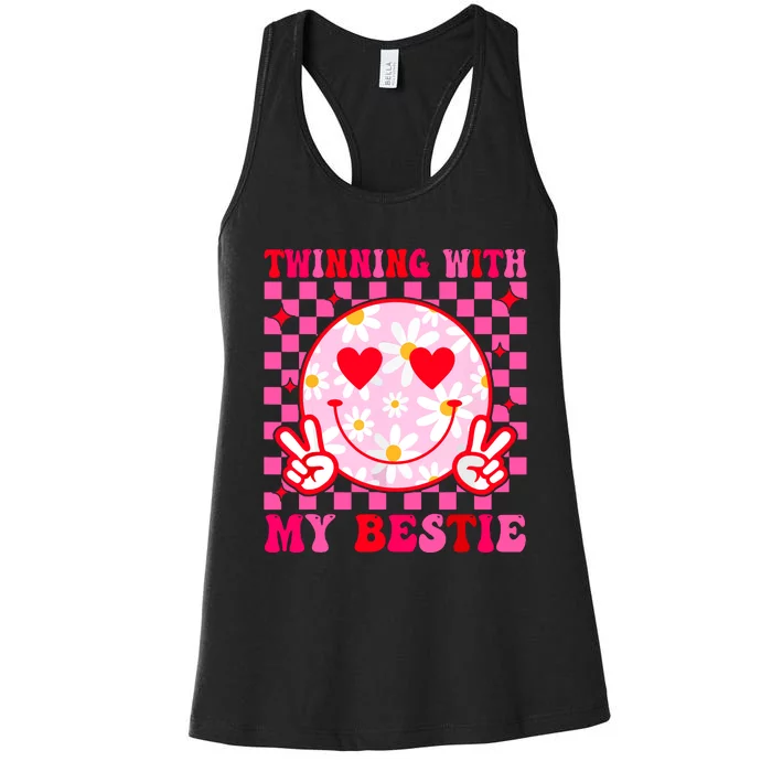 Twinning With My Bestie Matching Best Friend Bff Twins Day Women's Racerback Tank