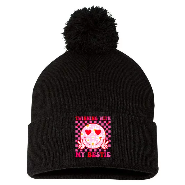 Twinning With My Bestie Matching Best Friend Bff Twins Day Pom Pom 12in Knit Beanie