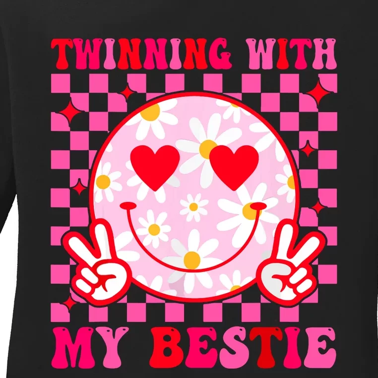 Twinning With My Bestie Matching Best Friend Bff Twins Day Ladies Long Sleeve Shirt