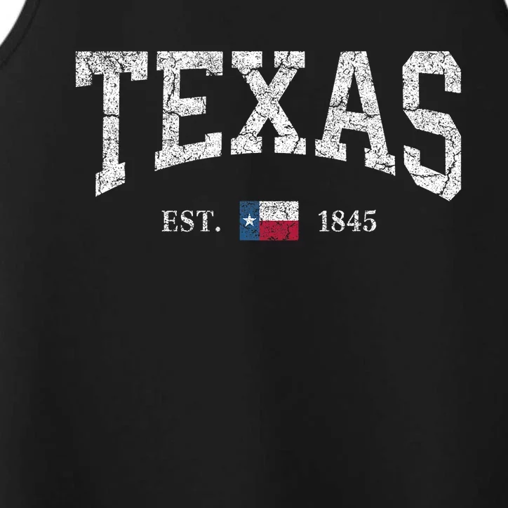 Texas Women Men Kids Texas State Flag Distressed Performance Tank