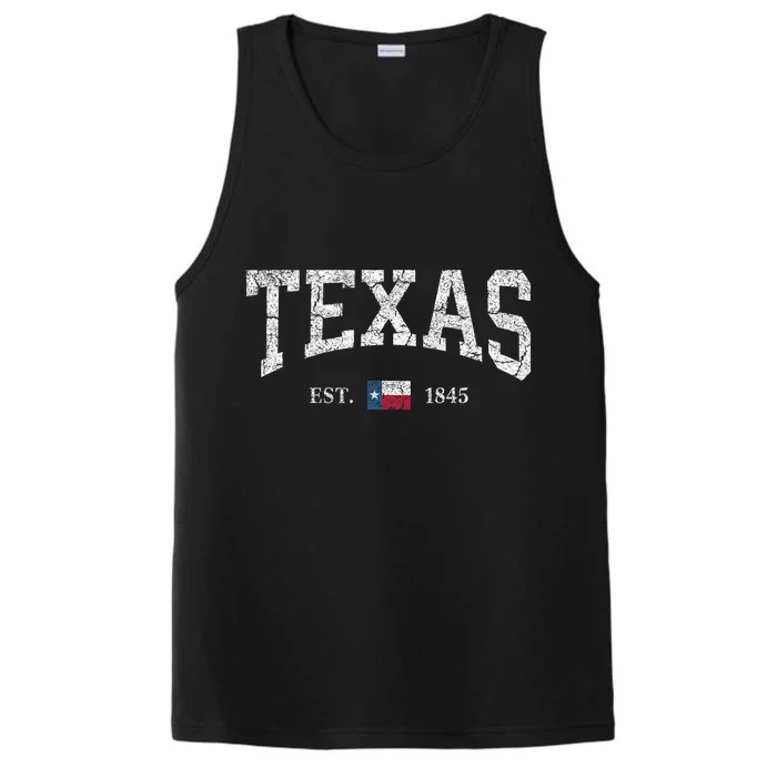 Texas Women Men Kids Texas State Flag Distressed Performance Tank