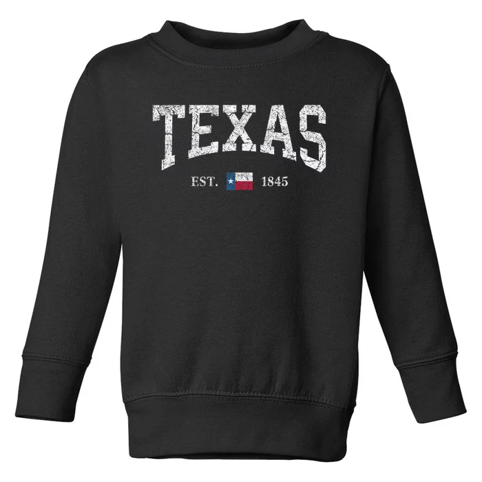 Texas Women Men Kids Texas State Flag Distressed Toddler Sweatshirt