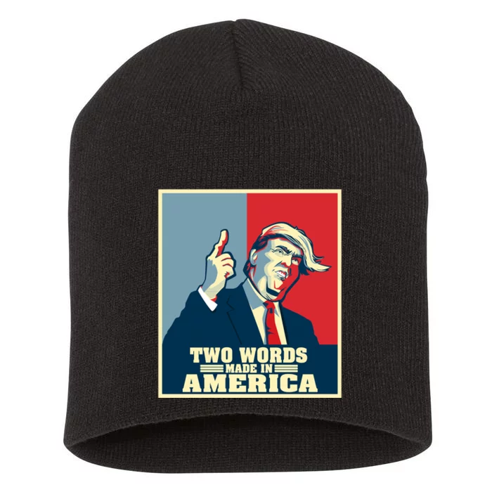 Two Words Made In America Short Acrylic Beanie