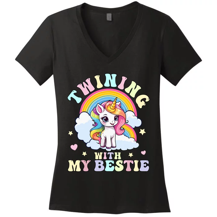 Twinning With My Bestie Women's V-Neck T-Shirt