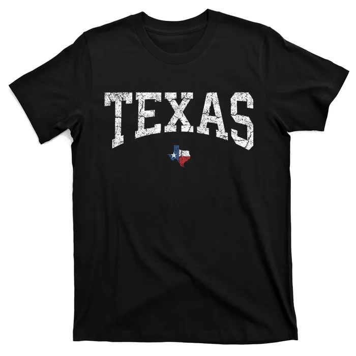 Texas Women Men Kids Texas State Map Flag Distressed T-Shirt