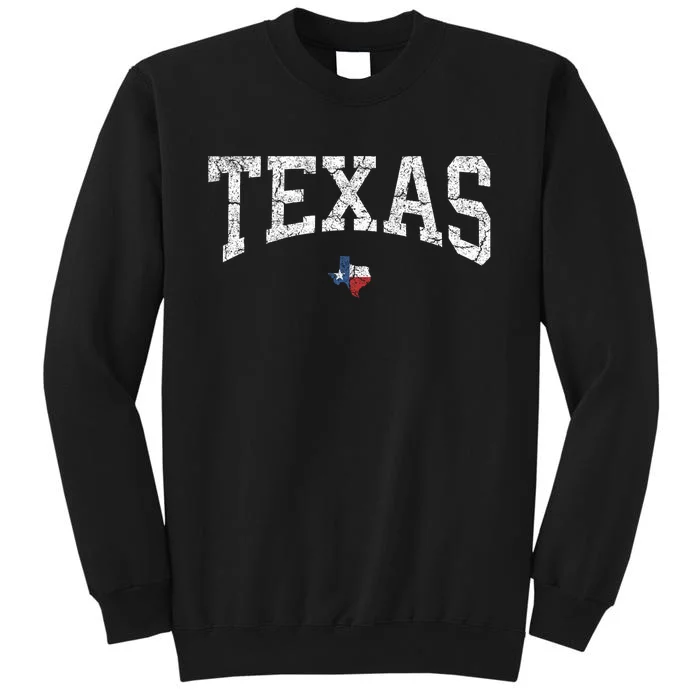 Texas Women Men Kids Texas State Map Flag Distressed Tall Sweatshirt