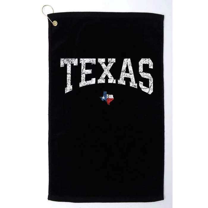 Texas Women Men Kids Texas State Map Flag Distressed Platinum Collection Golf Towel