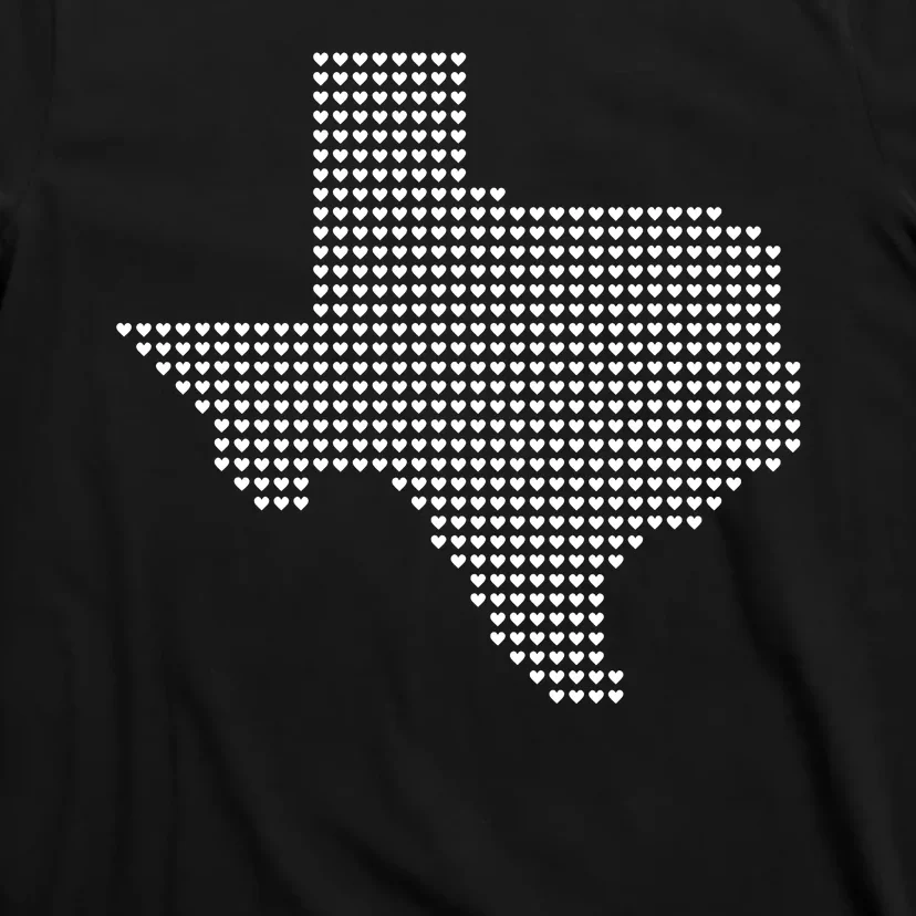 Texas Women Men Kids Texas State Map Made Of Hearts T-Shirt