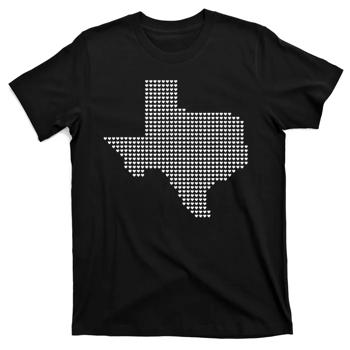 Texas Women Men Kids Texas State Map Made Of Hearts T-Shirt