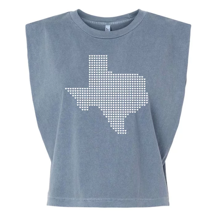 Texas Women Men Kids Texas State Map Made Of Hearts Garment-Dyed Women's Muscle Tee