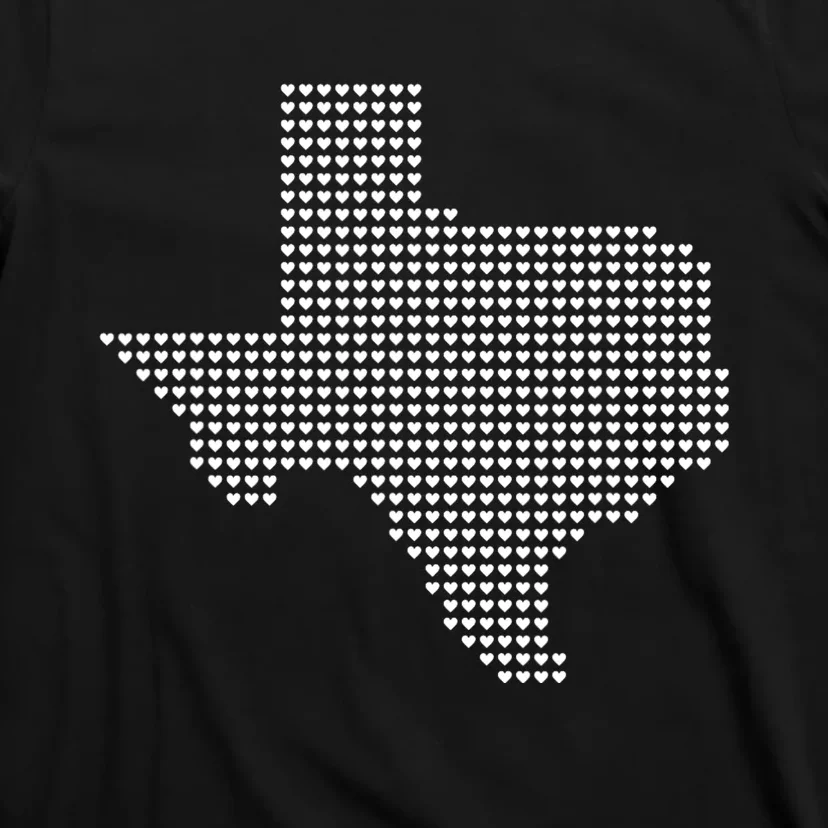 Texas Women Men Kids Texas State Map Made Of Hearts T-Shirt