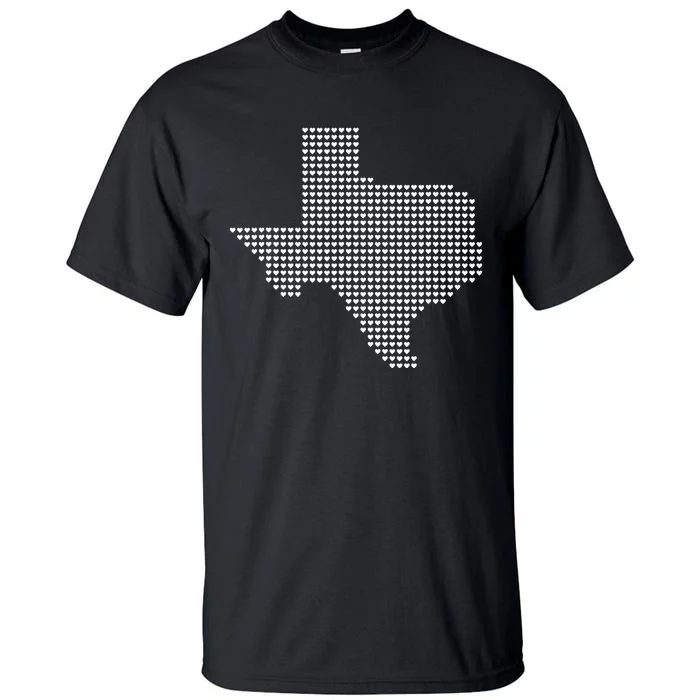 Texas Women Men Kids Texas State Map Made Of Hearts Tall T-Shirt