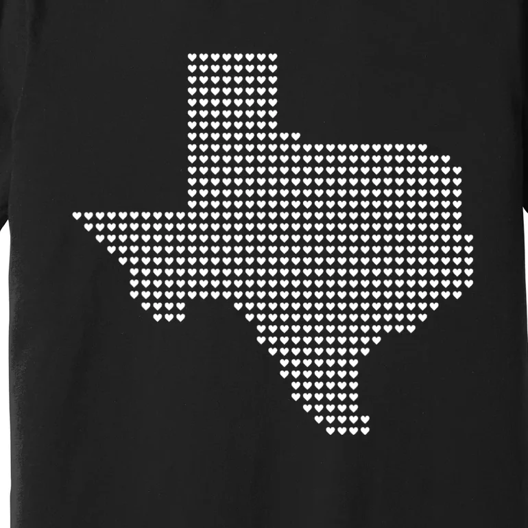 Texas Women Men Kids Texas State Map Made Of Hearts Premium T-Shirt