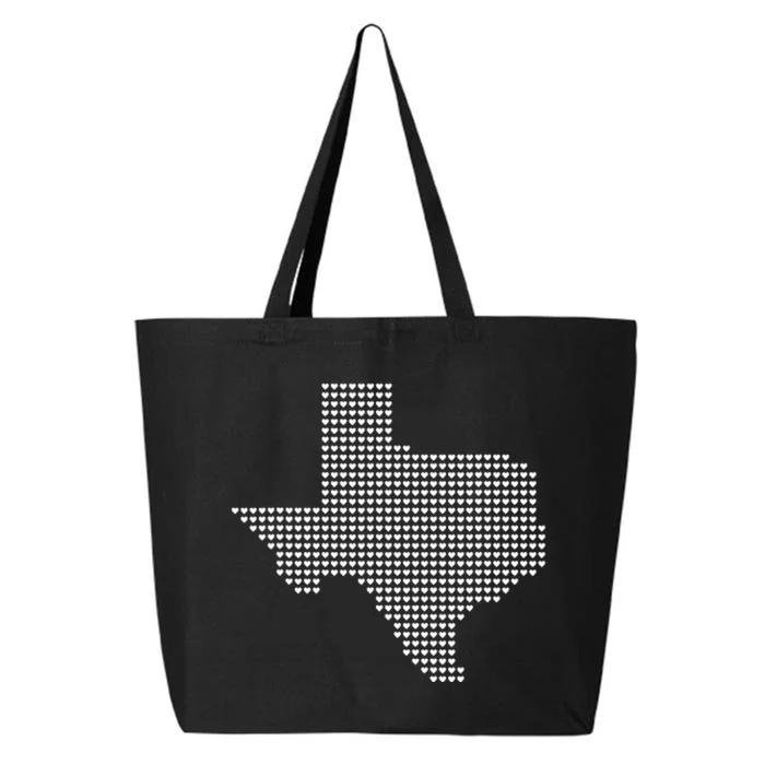 Texas Women Men Kids Texas State Map Made Of Hearts 25L Jumbo Tote