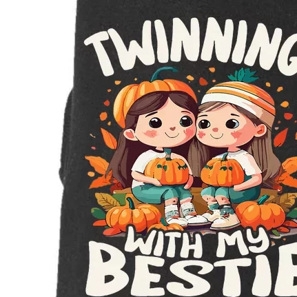 Twinning With My Bestie Spirit Week Twin Day Best Friend 70s Doggie 3-End Fleece Hoodie