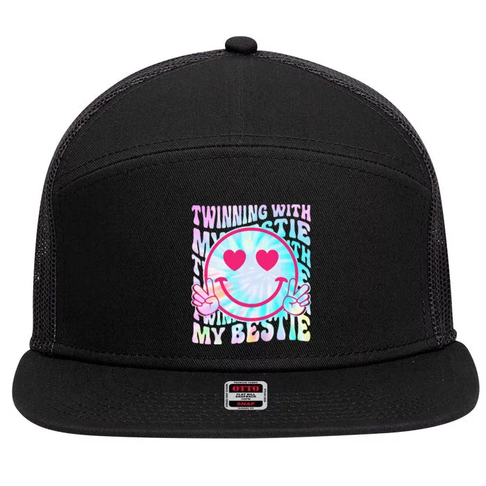 Twinning With My Bestie Spirit Week Twin Day Best Friend 70s 7 Panel Mesh Trucker Snapback Hat