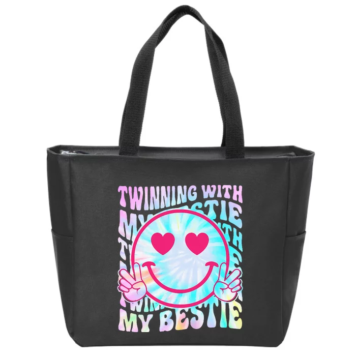 Twinning With My Bestie Spirit Week Twin Day Best Friend 70s Zip Tote Bag