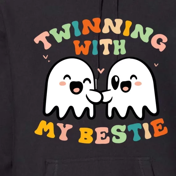 Twinning With My Bestie Halloween Ghost Boy Spirit Week Twin Day Best Friend Premium Hoodie