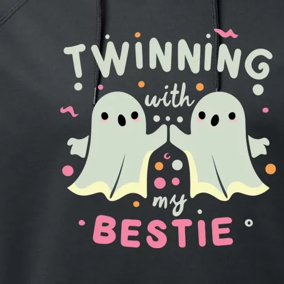 Twinning With My Bestie Halloween Ghost Boy Spirit Week Twin Day Best Friend Performance Fleece Hoodie