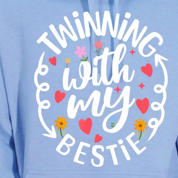 Twinning With My Bestie Spirit Week Twin Day Best Friend Unisex Surf Hoodie