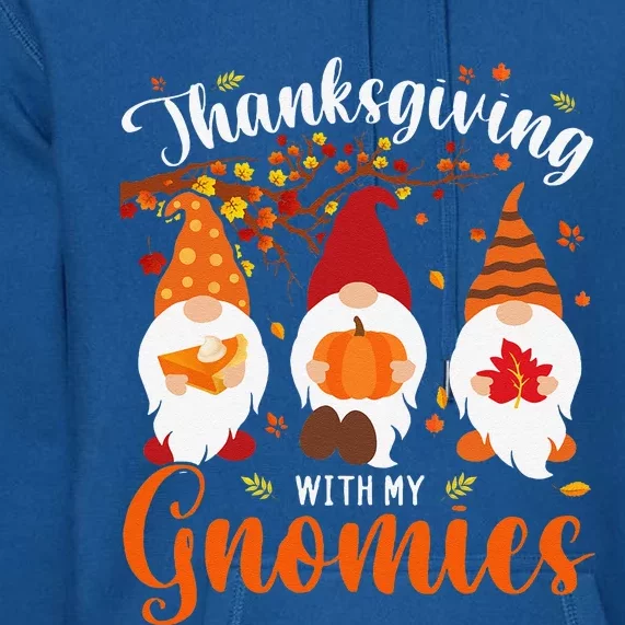 Thanksgiving With My Gnomies Funny Autumn Gnomes Lover Premium Hoodie