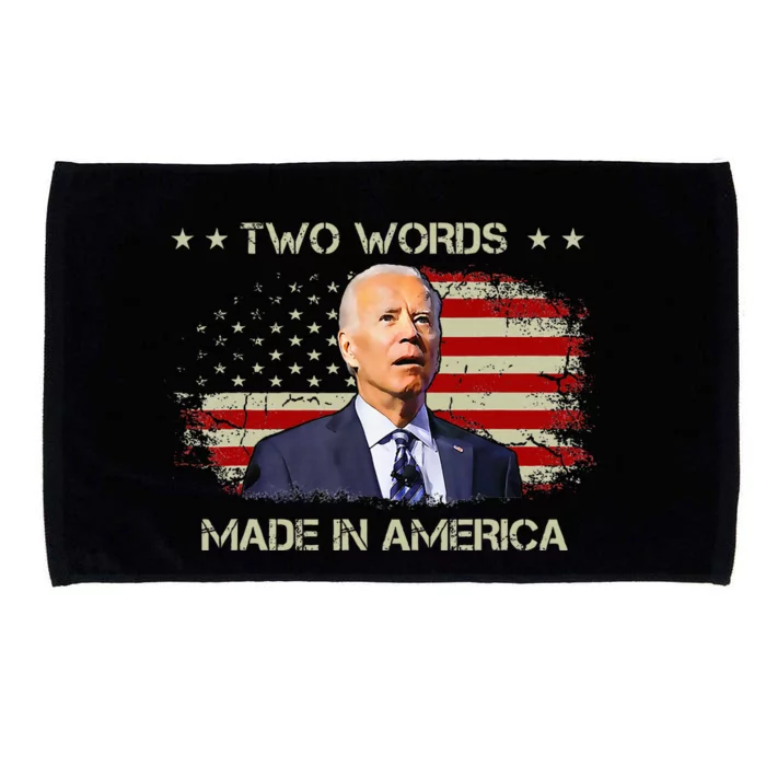 Two Words Made In America Funny Joe Biden Dazed Vintage Microfiber Hand Towel