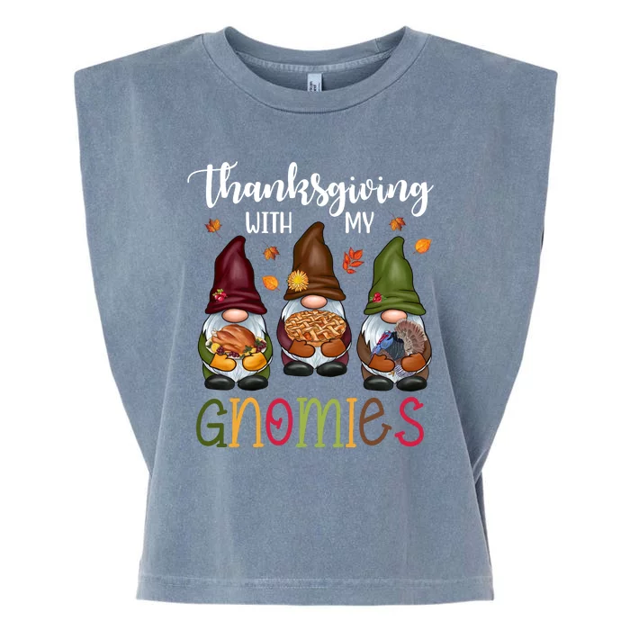 Thanksgiving With My Gnomies Holiday Festive Garment-Dyed Women's Muscle Tee