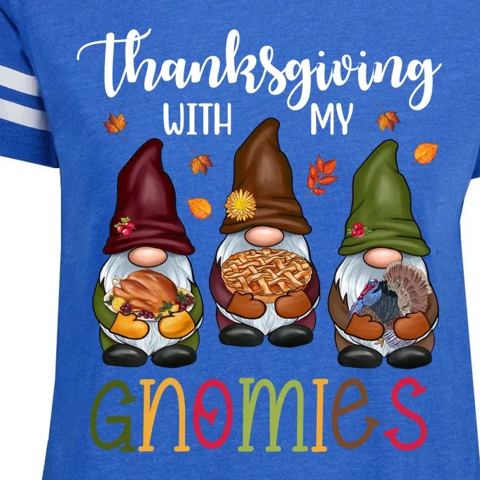 Thanksgiving With My Gnomies Holiday Festive Enza Ladies Jersey Football T-Shirt