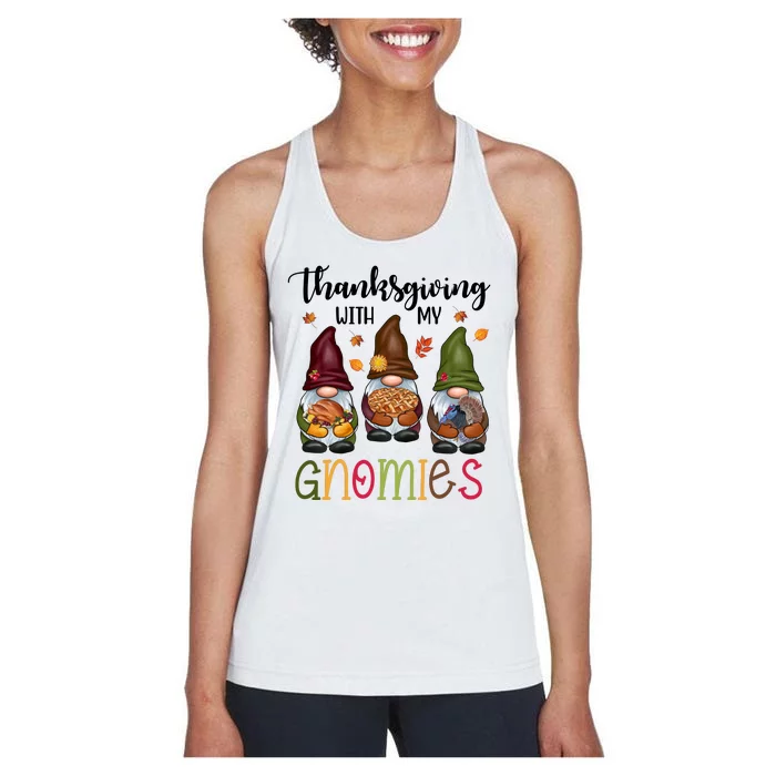 Thanksgiving With My Gnomies Holiday Festive Women's Racerback Tank