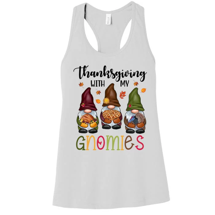 Thanksgiving With My Gnomies Holiday Festive Women's Racerback Tank