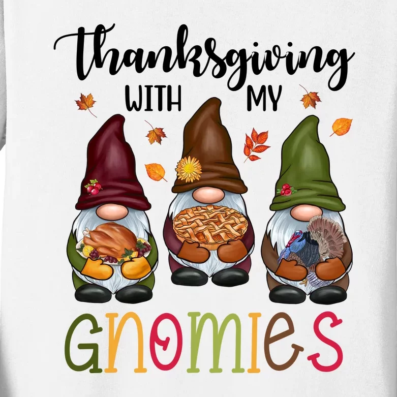 Thanksgiving With My Gnomies Holiday Festive Kids Long Sleeve Shirt