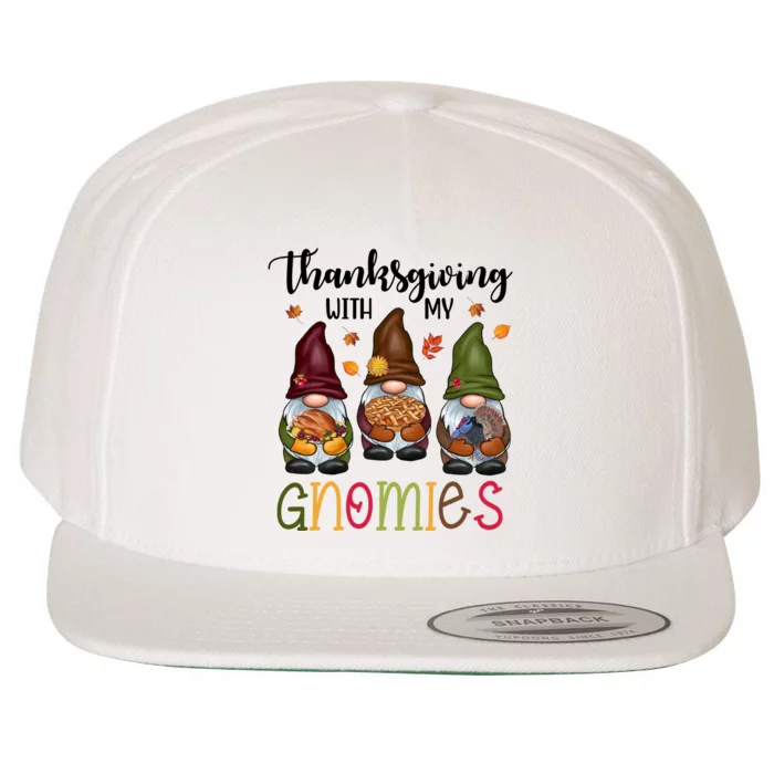 Thanksgiving With My Gnomies Holiday Festive Wool Snapback Cap