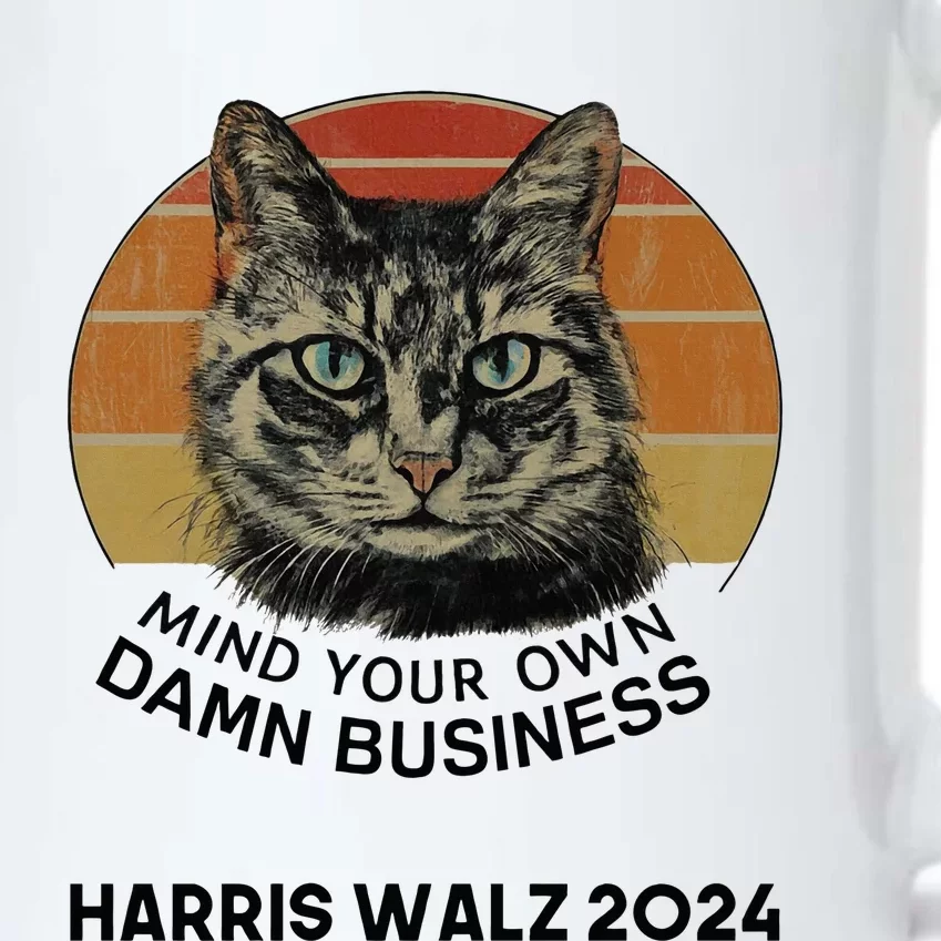 Tim Walz Mind Your Own Damn Business Cats For Kamala Black Color Changing Mug