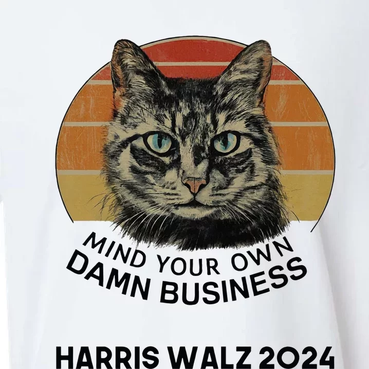 Tim Walz Mind Your Own Damn Business Cats For Kamala Sueded Cloud Jersey T-Shirt