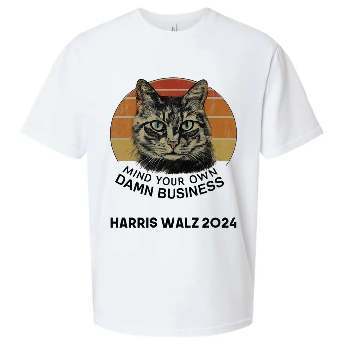 Tim Walz Mind Your Own Damn Business Cats For Kamala Sueded Cloud Jersey T-Shirt