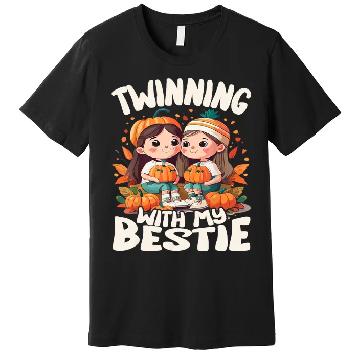 Twinning With My Bestie Spirit Week Twin Day Best Friend 70s Premium T-Shirt