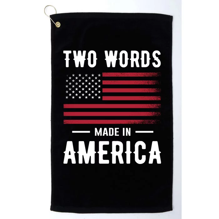 Two Words Made In America Usa Flag Vintage Platinum Collection Golf Towel