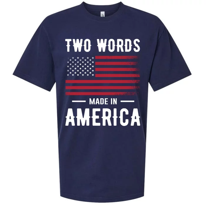 Two Words Made In America Usa Flag Vintage Sueded Cloud Jersey T-Shirt