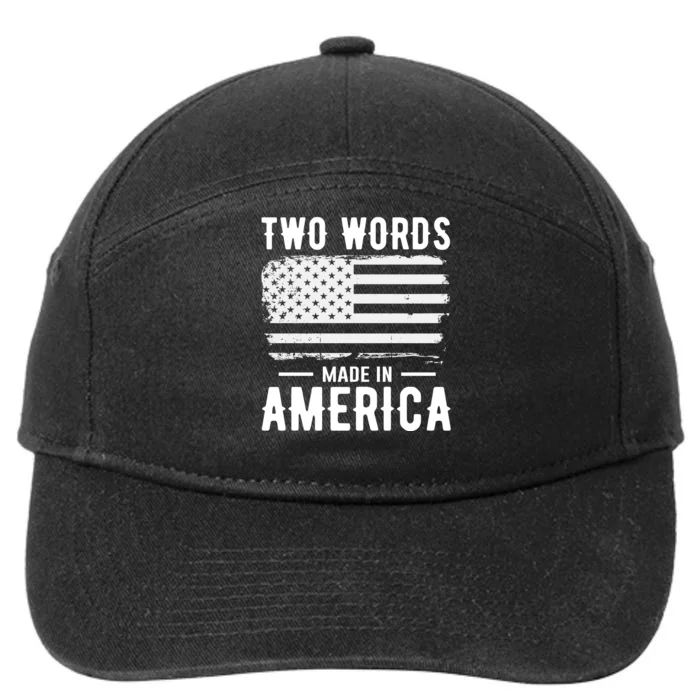 Two Words Made In America Usa Flag Vintage 7-Panel Snapback Hat