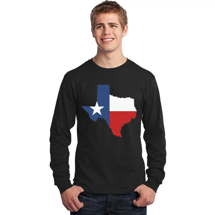 Texas Women Men Texas State Lone Star Flag Map Tall Long Sleeve T-Shirt